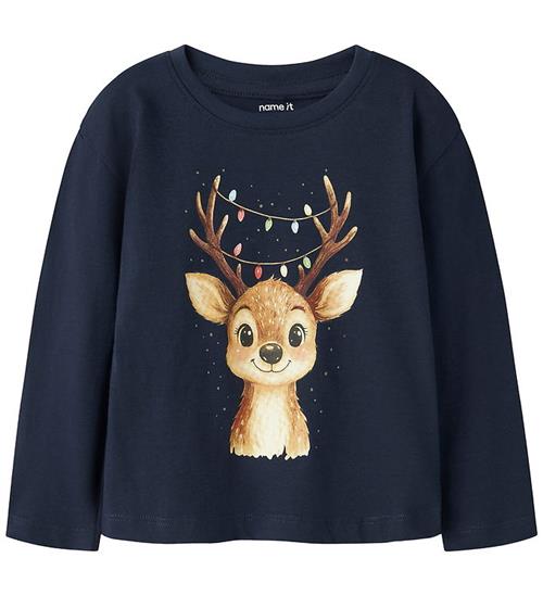 Name It Bluse - NmfVosmas - Navy Blazer/Reindeer Lights
