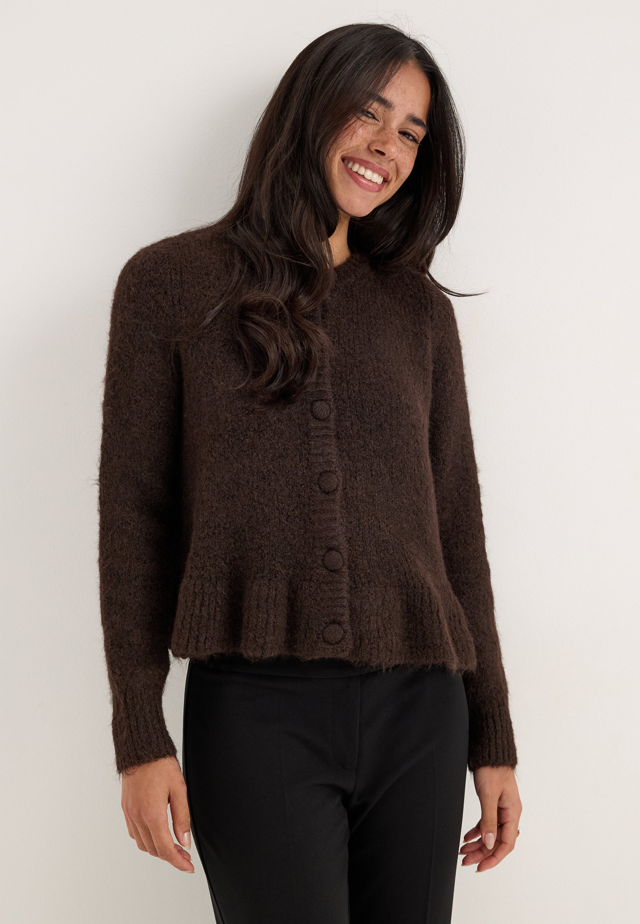 VILA Vibows L/S Flounce Knit Cardigan