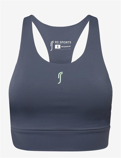 RS Sports | Women's Stretch Tech Sports Bra Logo (Deep Grey/Ace Yellow,Xl,St) | S