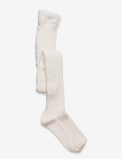 Geggamoja | Cable Knitted Stockings Offwhite | 110-116