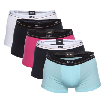 BOSS 10P Jersey Quality Cotton Mix Solid Cotton Trunks Hvid/Blå bomuld Large Herre