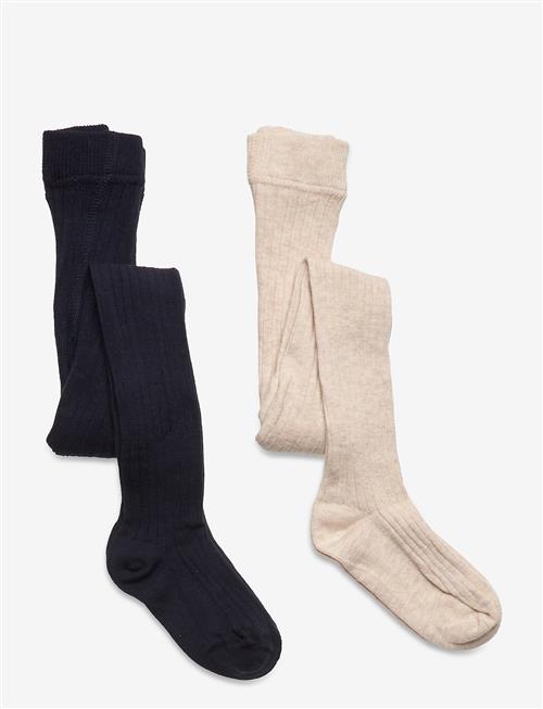 Minymo | Stocking - Solid Rib (2-Pack) | 128\134