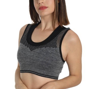 sassa BH Breathable Sports Bra Grå/Sort Large Dame