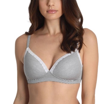 sassa BH Stripe Range Padded Soft Bra Hvid m Rand viskose A 70 Dame