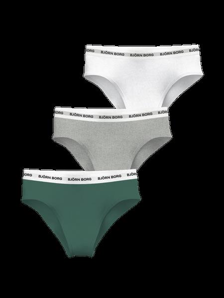 Björn Borg Logo Highwaist Briefs 3-pack Grøn, XXL