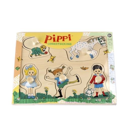 Micki Pippi Peg Puzzle, 5 Pieces Brown One Size  Brun  One Size 18 M+ unisex