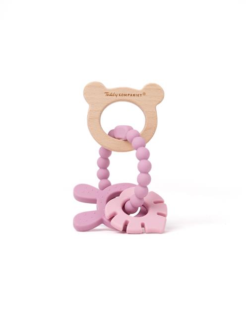 Teddykompaniet Tandringsring I Silikone Og Træ Dusty Pink  Dimrosa One Size  Lyserød  One Size  Piger
