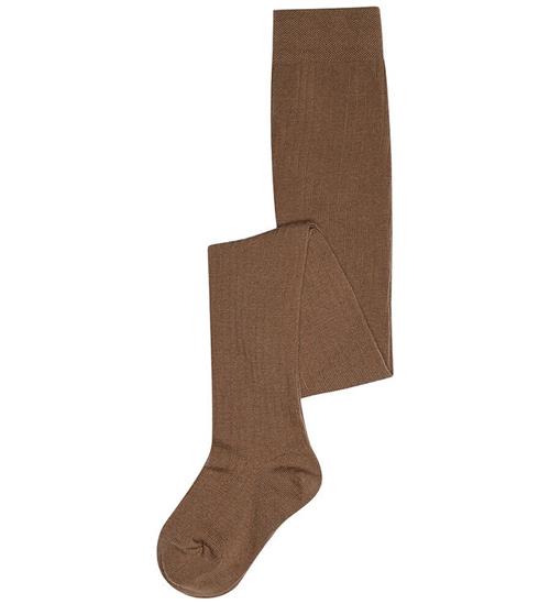 MP Strømpebukser - Rib - Uld - Lenox - Brown Sienna