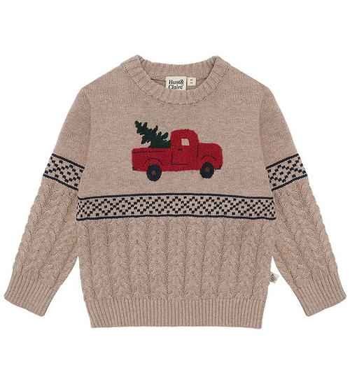 Hust and Claire Bluse - Strik - HCPelle - Biscuit m. Julebil
