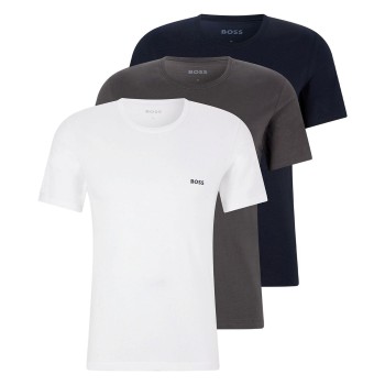 BOSS 3P Classic Crew Neck T-shirt D1 Hvid/Grå bomuld Large Herre