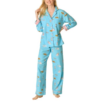 PJ Salvage Flannel Pyjama Blå bomuld Medium Dame