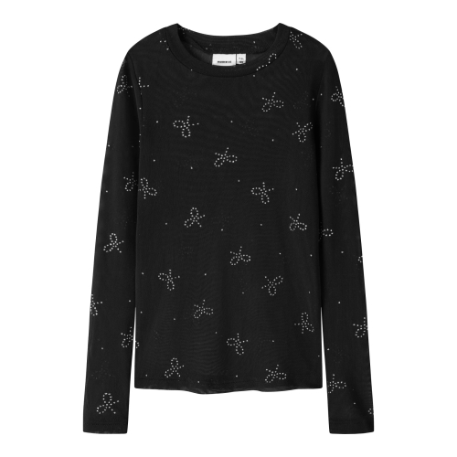NAME IT Mesh Bluse Restin Black Bow