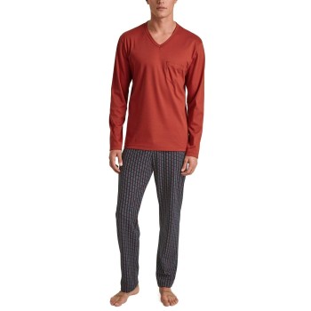 Calida Relax Streamline 5 Pyjama D1 Rød Mønster  bomuld Large Herre