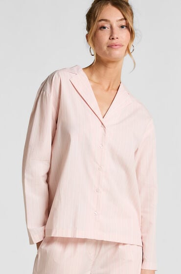 Hunkemöller Pyjamatop Bomuld Poplin Lyserød