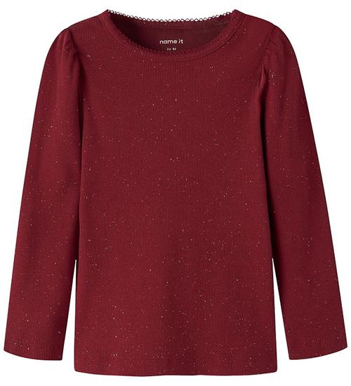 Name It Bluse - Rib - NmfRosally - Red Dahlia