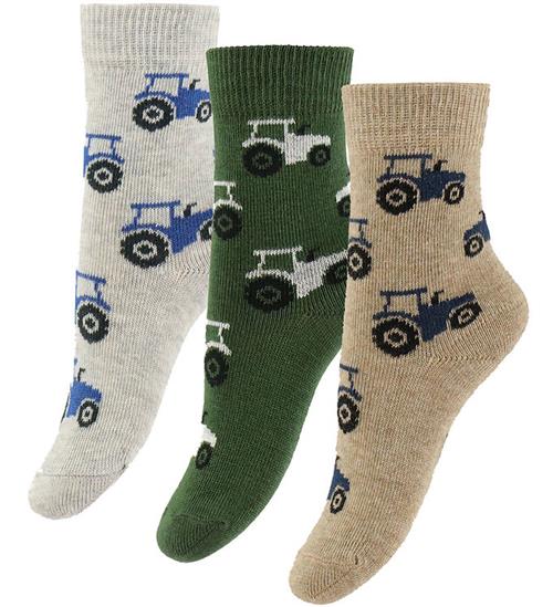 Fuzzies Strømper - 3-pak - Tractors