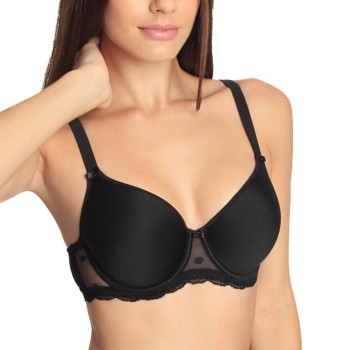 sassa BH Dotted Mesh Spacer Bra Sort polyamid D 95 Dame