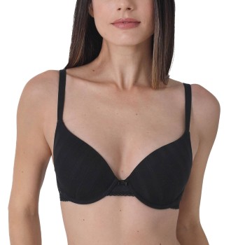 sassa BH Natural Stripe Padded Underwired Bra Sort viskose C 80 Dame