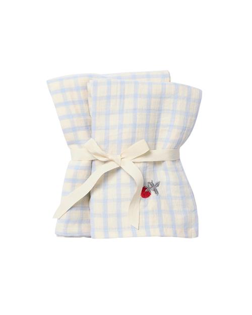 garbo&friends Muslin Swaddle Tæppe Gingham Sky Blue  Gingham Sky Blue One Size  Blå  60x60 cm  unisex