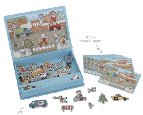Little Dutch Magnetisk Legetavle Jim's vehicles  Jim's vehicles-OS  Blå  One Size 3+ Years unisex