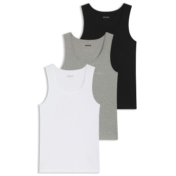 BOSS 3P Tank Top RibClassic D1 Sort/Grå bomuld X-Large Herre