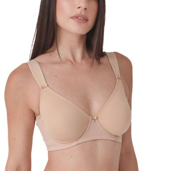 sassa BH Stripe Jacquard Minimizer Underwired Bra Beige polyamid B 90 Dame