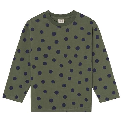 Kuling Granada LS T-Shirt Heavy Cotton Forest Green Dots Forest Green Dots-74/80 cm  Grøn  74/80 cm  unisex