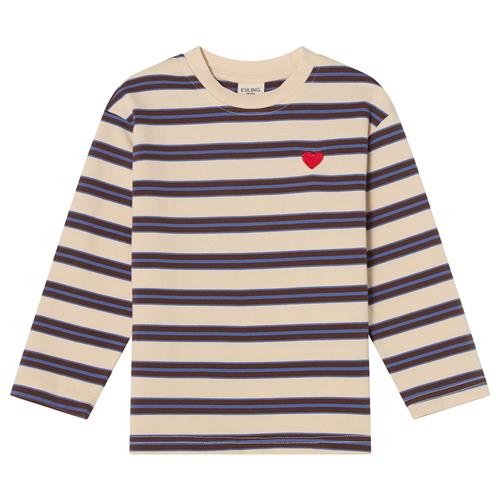 Kuling Granada LS T-Shirt Heavy Cotton Brown Stripe Brown Stripe-122/128 cm  Brun  122/128 cm  unisex