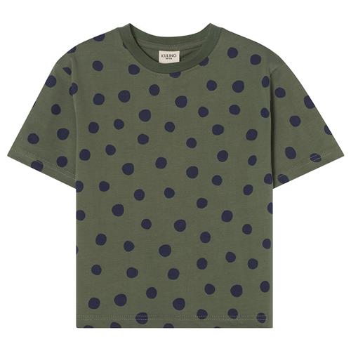 Kuling Granada SS T-Shirt Heavy Cotton Forest Green Dots Forest Green Dots-134/140 cm  Grøn  134/140 cm  unisex