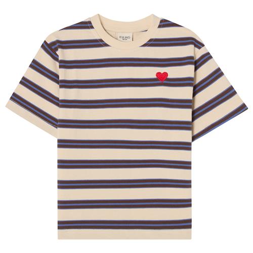 Kuling Granada SS T-Shirt Heavy Cotton Brown Stripe Brown Stripe-134/140 cm  Brun  134/140 cm  unisex