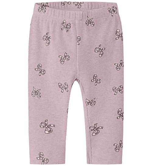 Name It Leggings - Rib - NbfRulies - Mauve Shadows