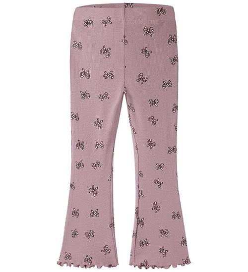 name It Leggings - NmfRulies - Rib - Flared - Mauve Shadows