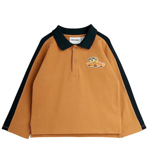 Mini Rodini Polobluse - Racing Rabbits - Brun