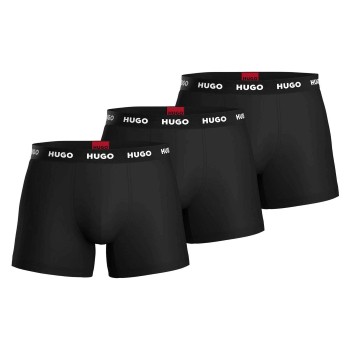 HUGO 3P Triplet Boxer Brief D1 Sort/Hvid bomuld Large Herre