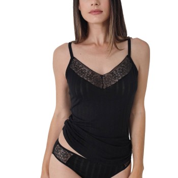 sassa Sassa Natural Striped Top Sort viskose 40 Dame