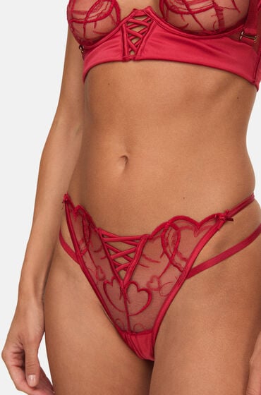 Hunkemöller Olivia brasiliansk trusse med høj benudskæring Rød