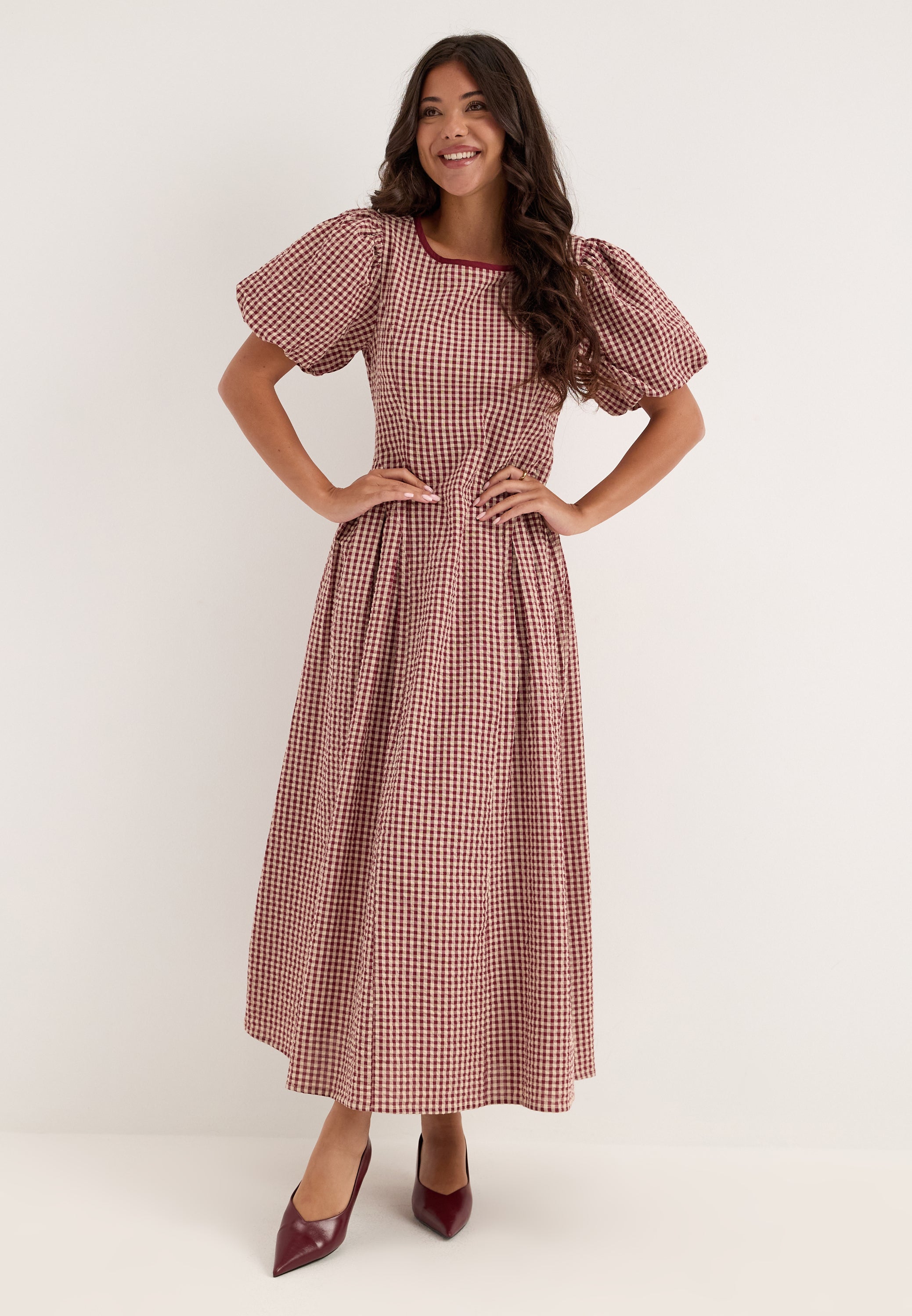BUBBLEROOM Contrast Gingham Dress